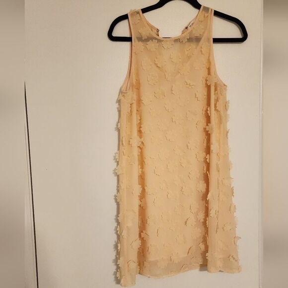 BCBGeneration Peach Summer Floral Mod Sleeveless Dress Small Like New - Picture 3 of 8